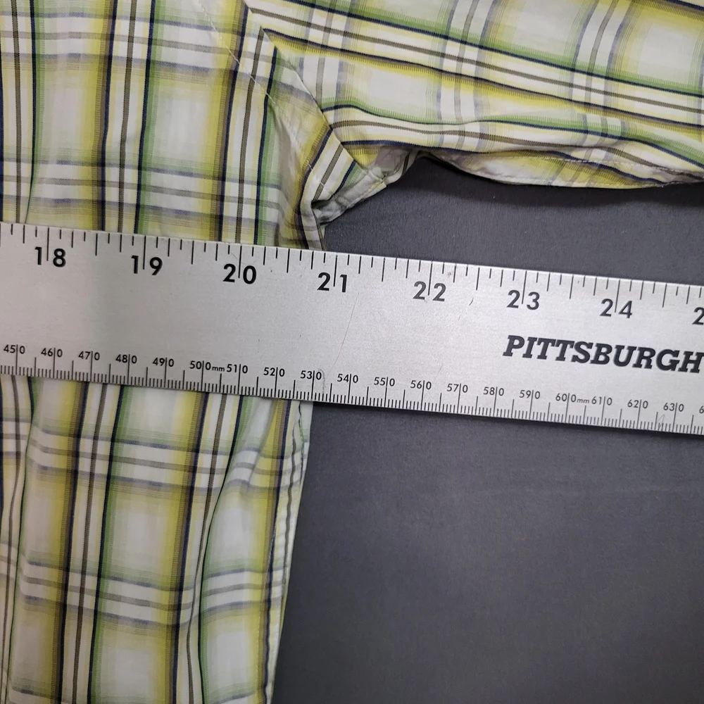 Banana Republic Light Green Plaid Dress Shirt